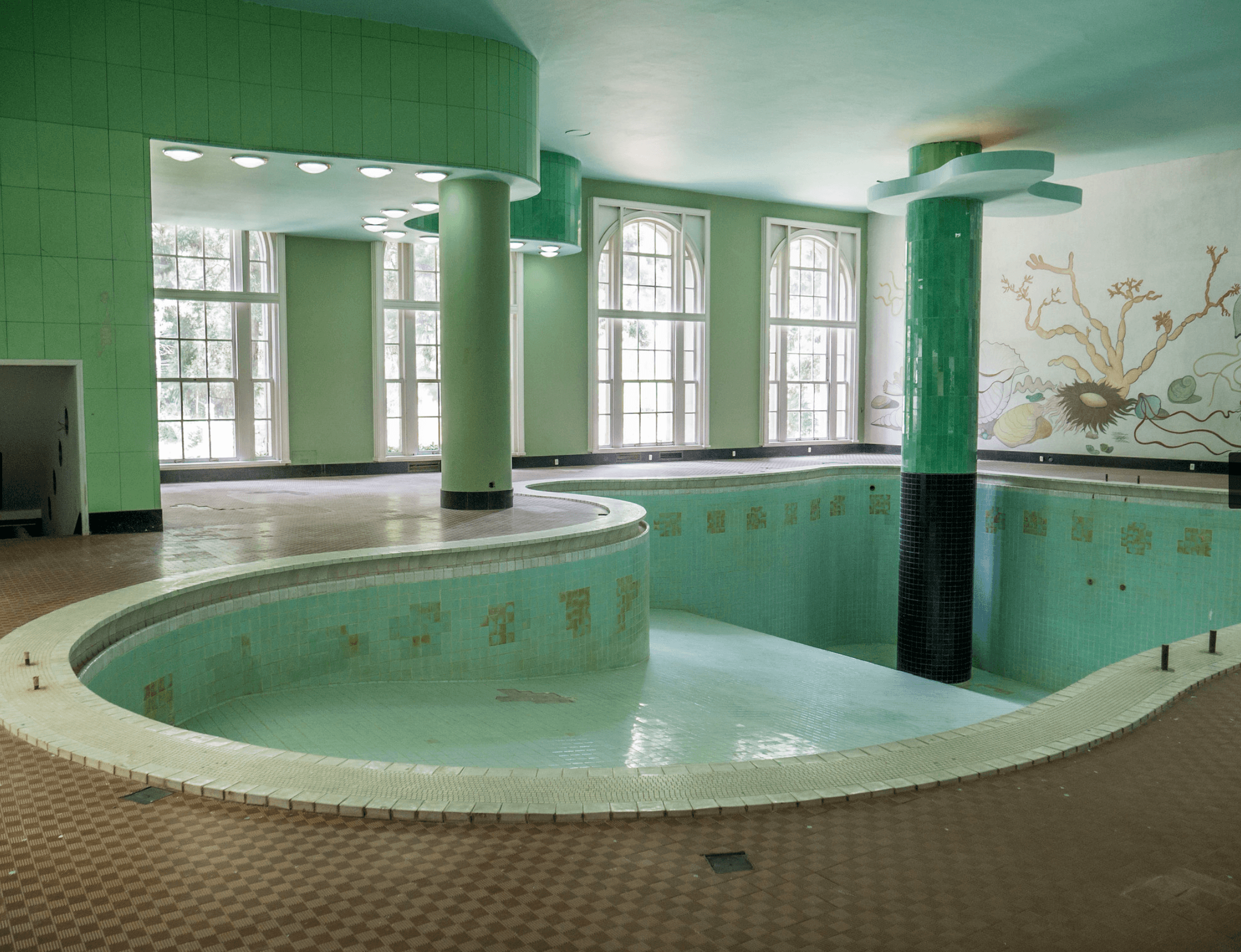 Piano-Shaped Indoor Pool